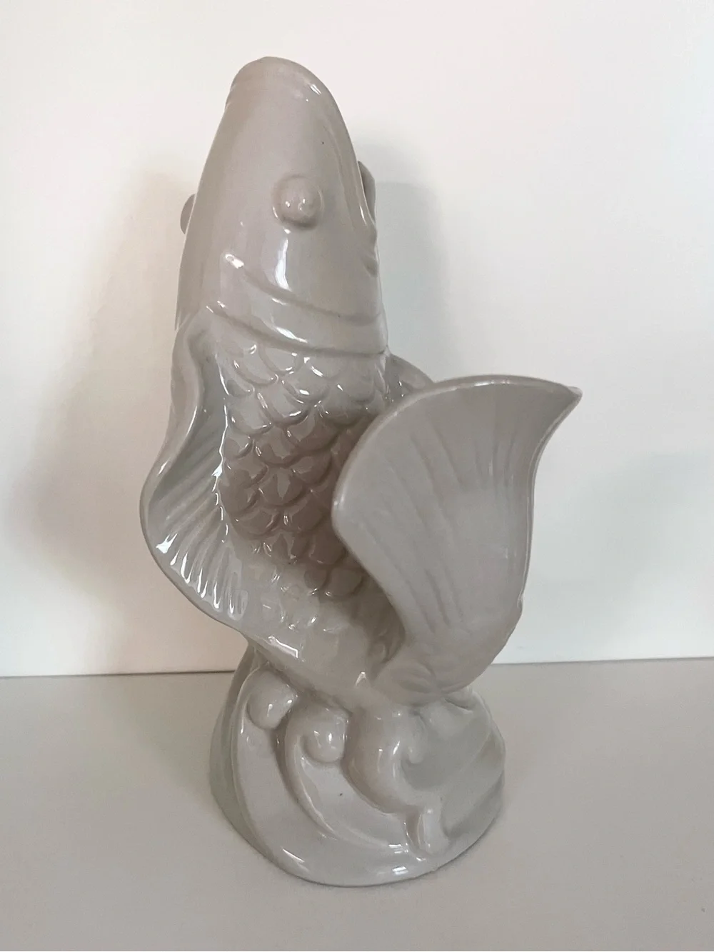 Koi fish glazed ceramic vase